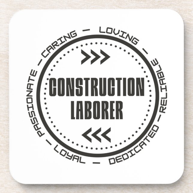Construction Labourer Beverage Coaster (Front)