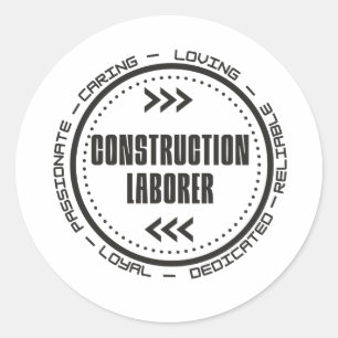 Construction Labourer Classic Round Sticker