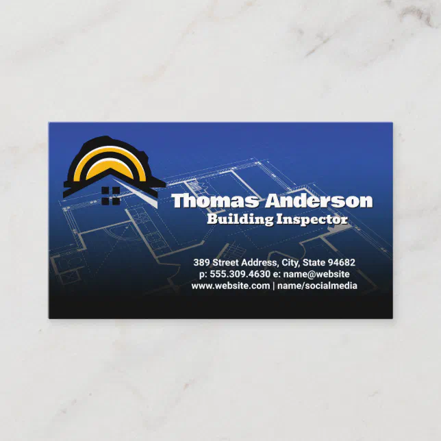 Construction Logo | Blueprints Business Card | Zazzle