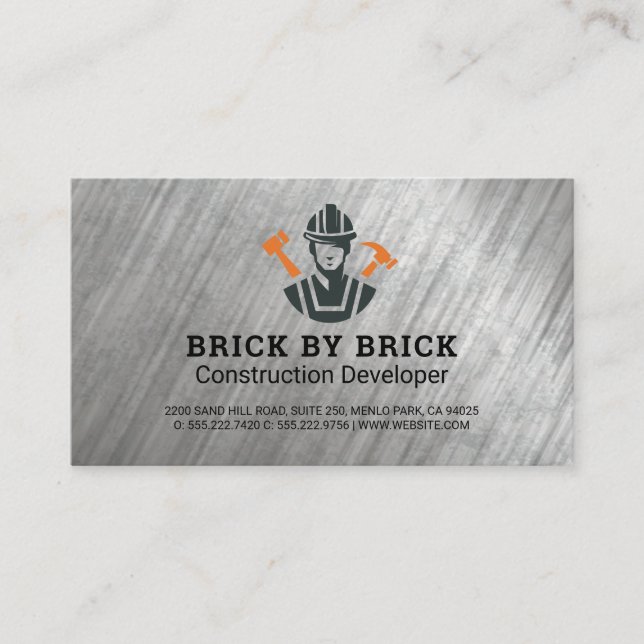 Construction Logo | Builder | Properties Business Card (Front)