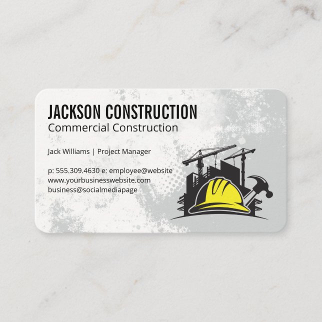 Construction Logo | Commercial Properties Business Card (Front)