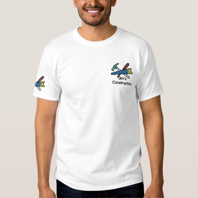 Construction Logo Embroidered T-Shirt (Front)