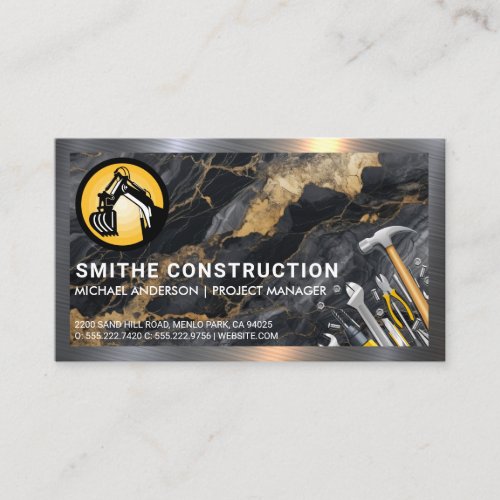 Construction Logo  Hand Tools  Real Estate Business Card