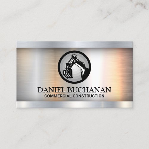 Construction Logo  Metal Industrial  Business Card