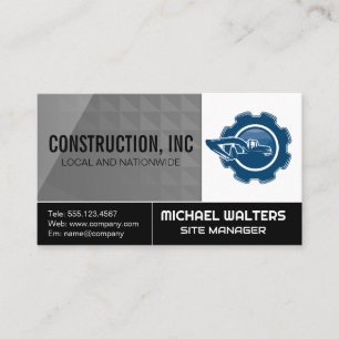 Construction Logo Property Developer Business Ca Business Card