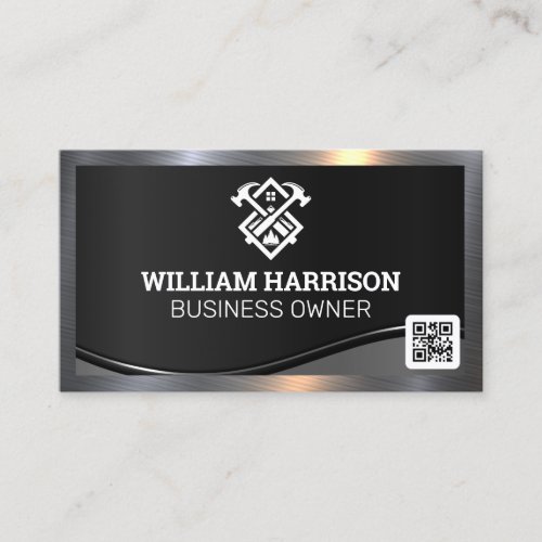Construction Logo  QR Code Business Card