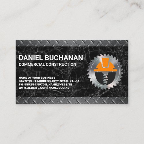 Construction Logo  Steel Business Card