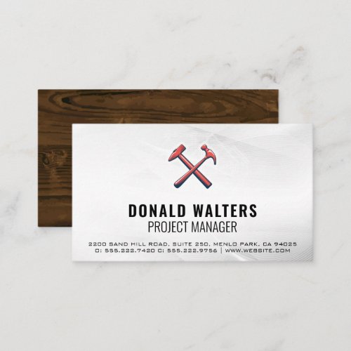 Construction Logo  Wood Business Card