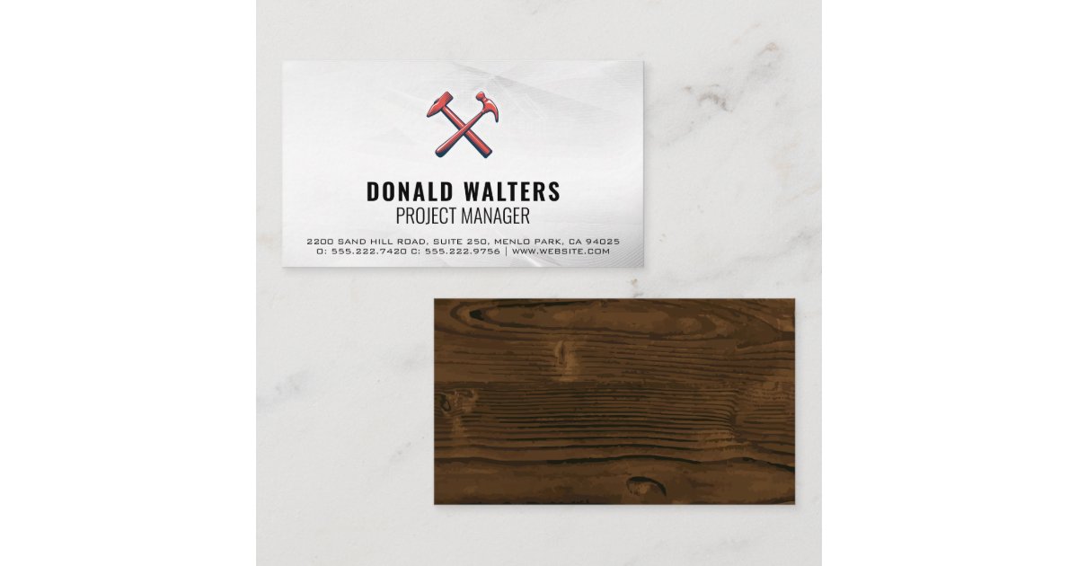 Construction Logo | Wood Business Card | Zazzle