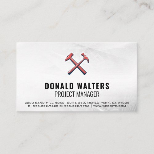 Construction Logo  Wood Business Card