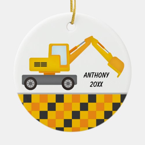 Construction Machine Digger Personalized  Ornament