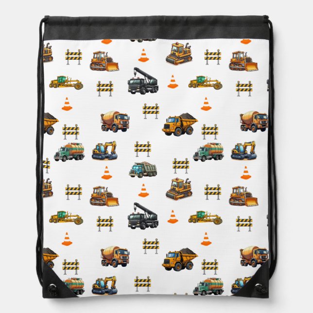 Construction machinery  drawstring bag (Front)