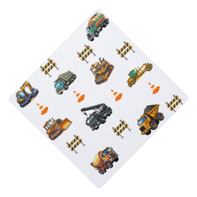 Construction machinery graduation cap topper (Front)