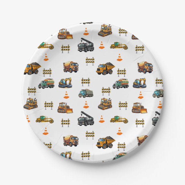 Construction machinery  paper plates (Front)