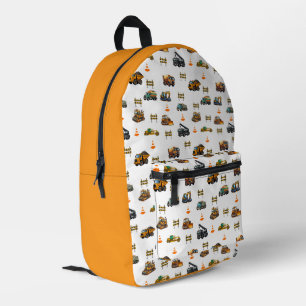 Construction machinery printed backpack
