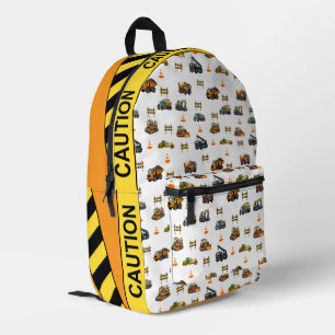 Construction machinery printed backpack