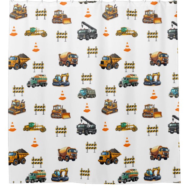 Construction machinery  shower curtain (Front)