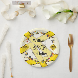 Construction Machines Equipment Birthday Party Paper Plates