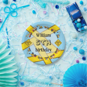 Construction Machines Equipment Birthday Party Paper Plates