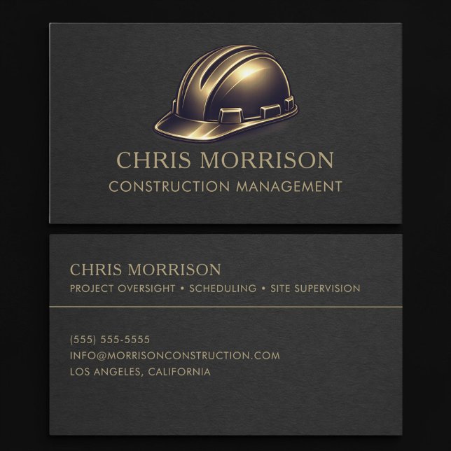 Construction Management Hard Hat Professional Business Card (Creator Uploaded)