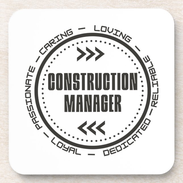 Construction Manager Beverage Coaster (Front)