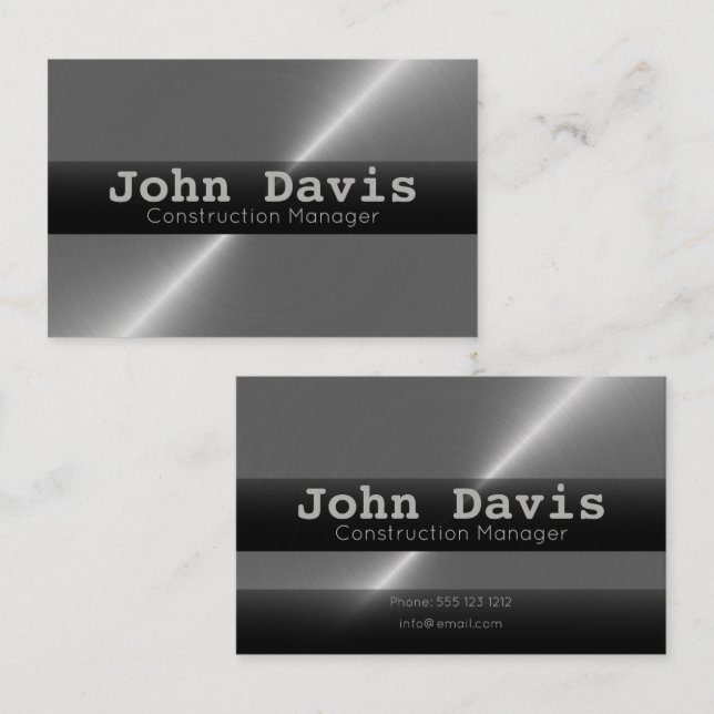 Construction Manager business cards (Front/Back)