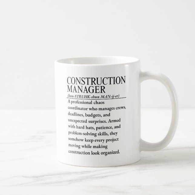 Construction manager coffee mug (Right)