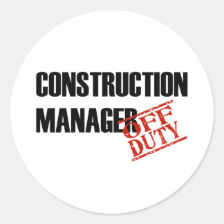 CONSTRUCTION MANAGER LIGHT CLASSIC ROUND STICKER