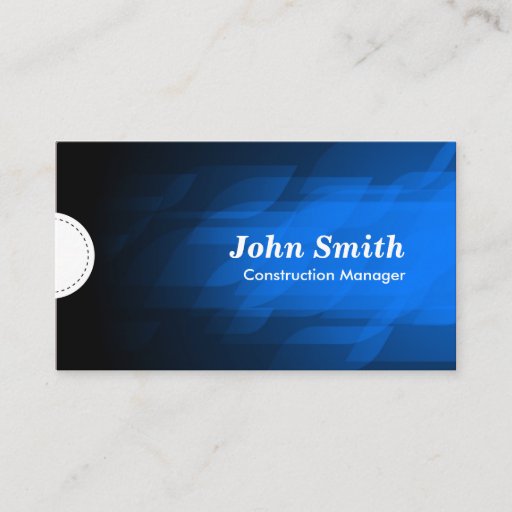 Customizable Construction Manager - Modern Dark Blue Business Cards