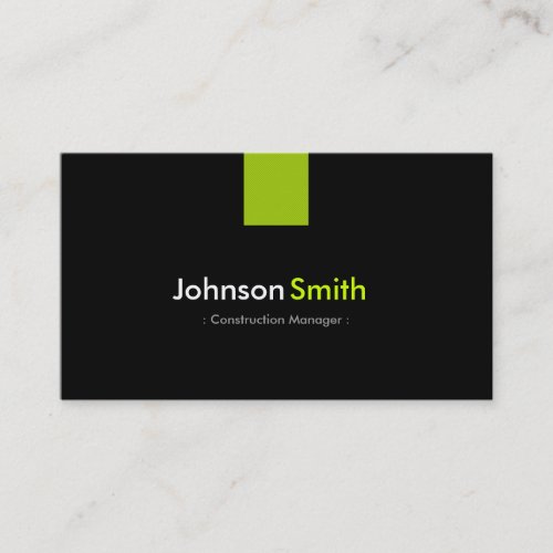 Construction Manager Modern Mint Green Business Card