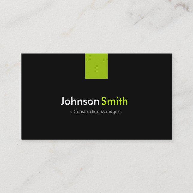 Construction Manager Modern Mint Green Business Card (Front)