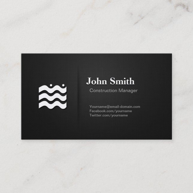 Construction Manager - Premium Changeable Icon Business Card (Front)