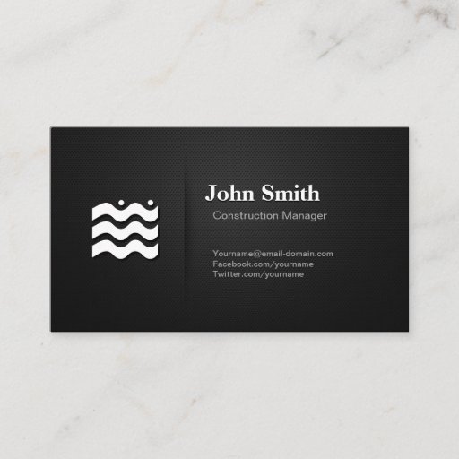 Customizable Construction Manager - Premium Changeable Icon Business Cards