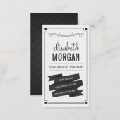 Construction Manager - Retro Black and White Business Card (Front/Back)