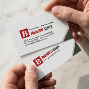Construction Manager - Simple Chic Red Business Card