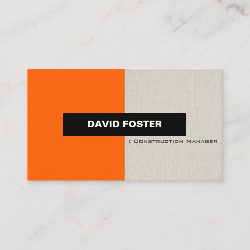 Construction Manager - Simple Elegant Stylish Business Card Template
