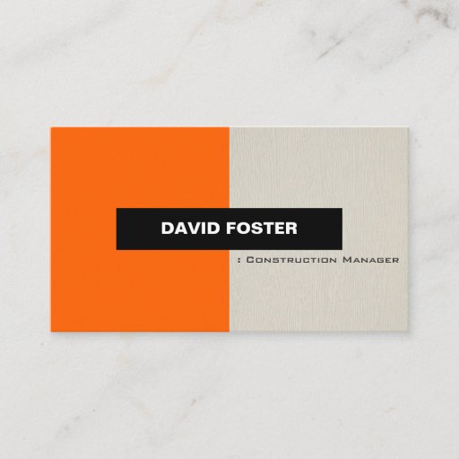 Customizable Construction Manager - Simple Elegant Stylish Business Card Template