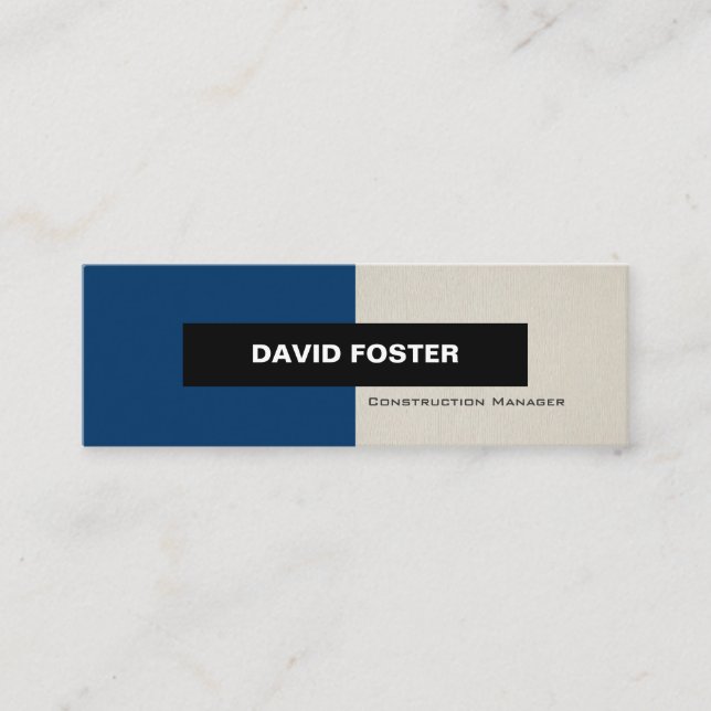 Construction Manager - Simple Elegant Stylish Mini Business Card (Front)