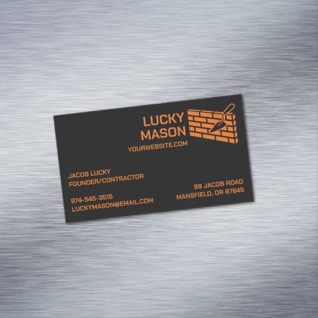 Construction Masonry Brick Business Card Magnet (In Situ)