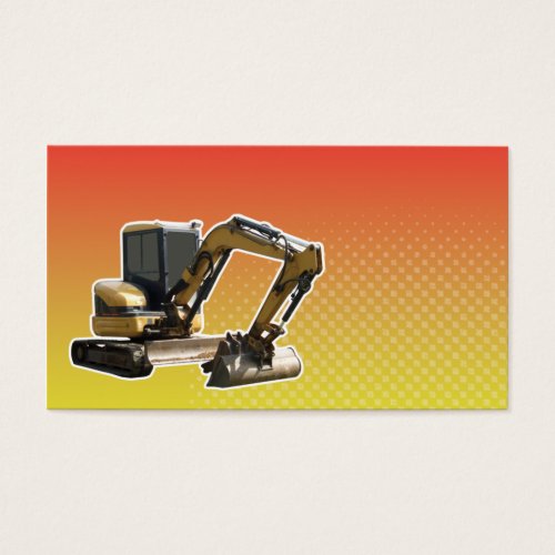 Construction Mechanical Digger Excavator Business Card Templates
