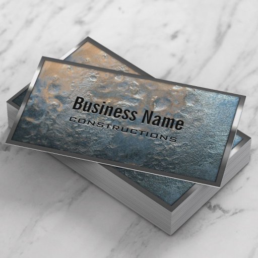 Customizable Metal Border Ice Wall Construction Business Card