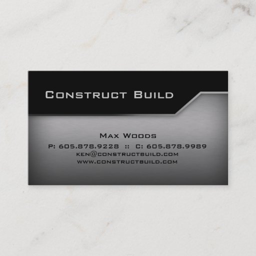 Customizable Construction Metal Business Card Angle Edge