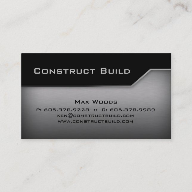 Construction Metal Business Card Angle Edge (Front)