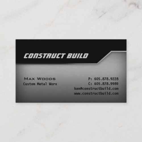 Construction Metal Business Card Angle Edge 2