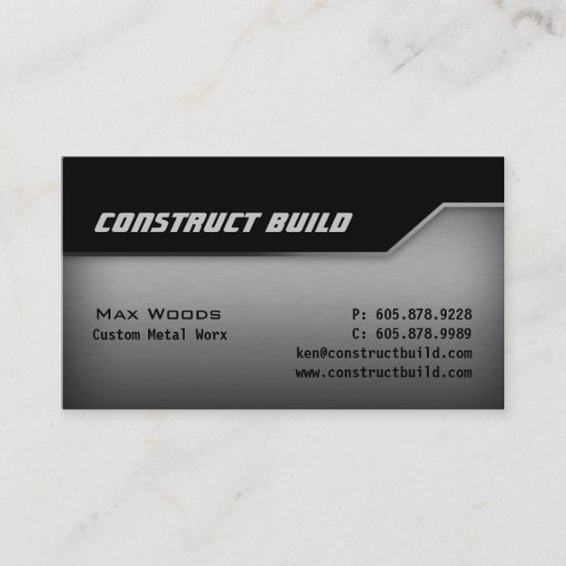 Customizable Construction Metal Business Card Angle Edge 2