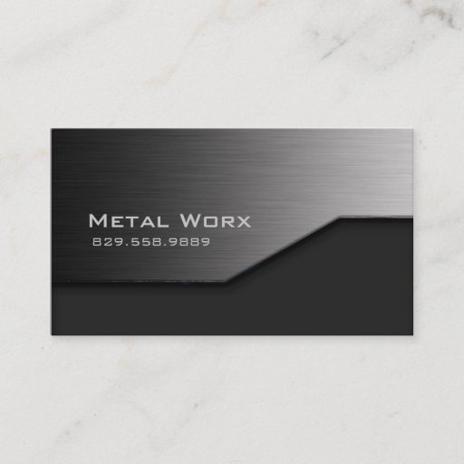 Customizable Construction Metal Business Card Angle Edge Gray