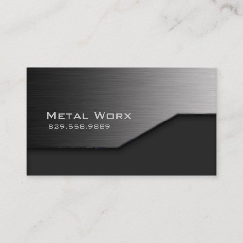 Construction Metal Business Card Angle Edge Gray