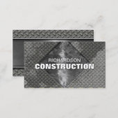 Construction Metal Business Card - Gray Silver (Front/Back)