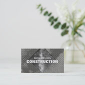 Construction Metal Business Card - Gray Silver (Standing Front)