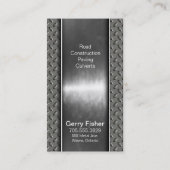Construction Metal Business Card - Gray Silver (Back)